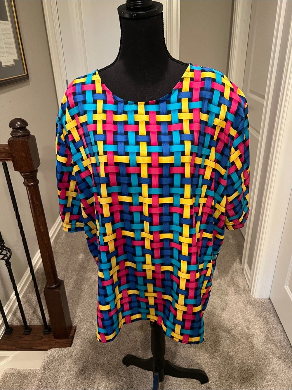 CST Studio Multi-Color Woven Pattern Blouse Vintage